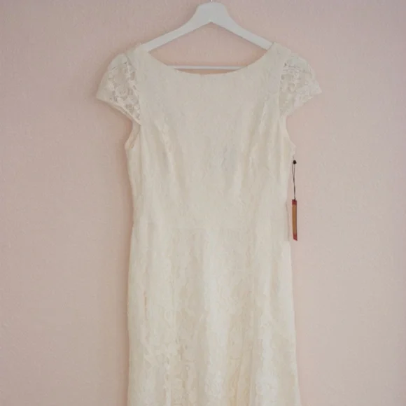Vince Camuto Ivory Lace Midi Dress - Picture 1 of 12